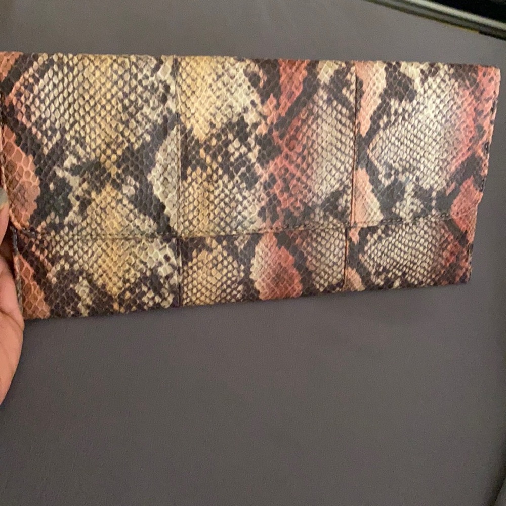 Snake skin clutch pastel colors